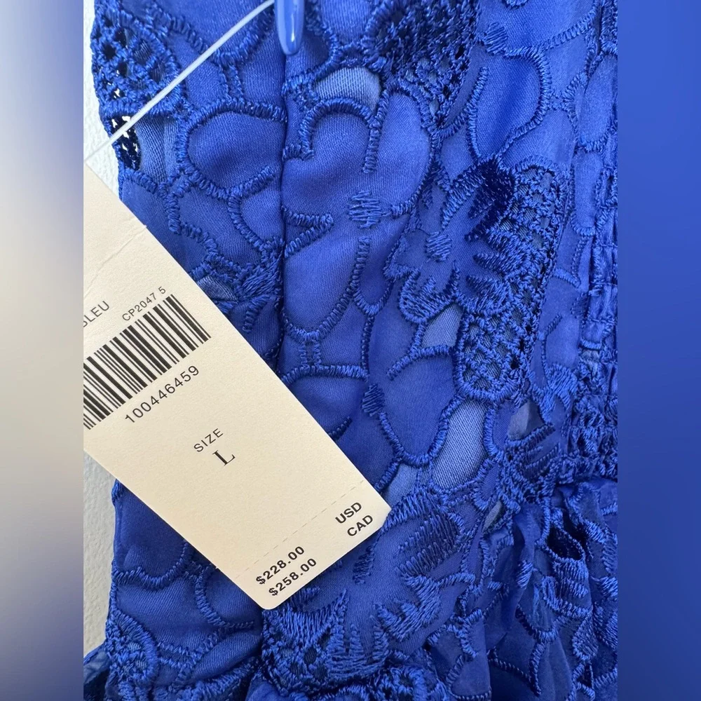 Anthropologie Blue Lace Mini Dress - Picture 14 of 14